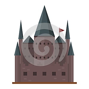 Cartoon fairy tale castle tower icon cute architecture fantasy house fairytale medieval and princess stronghold design