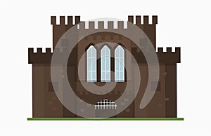 Cartoon fairy tale castle tower icon cute architecture fantasy house fairytale medieval and princess stronghold design