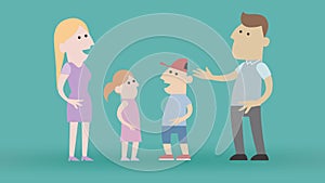 Cartoon Family in Flat Design