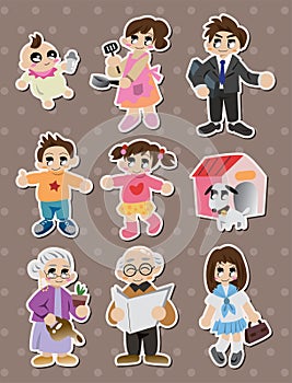 Cartoon family Stickers,Label