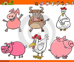 Cartoon farm animal characters collection