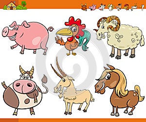 Cartoon farm animal characters collection