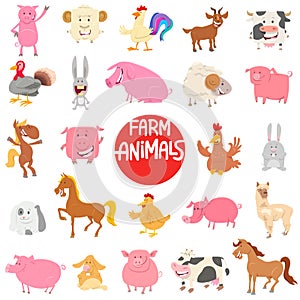 Cartoon farm animal characters large collection