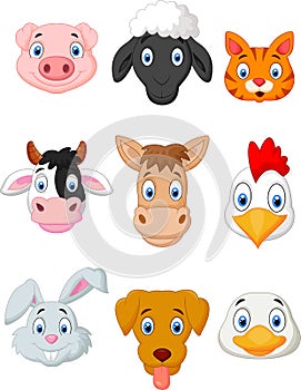 Cartoon farm animal set