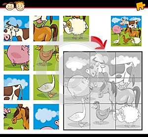 Cartoon farm animals jigsaw puzzle