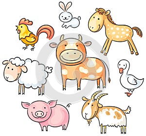 Cartoon farm animals