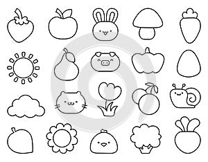 Cartoon farm characters. Coloring Page