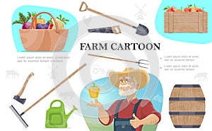 Cartoon Farming Composition