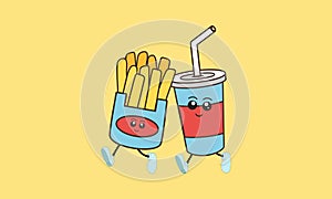 Cartoon fast food illustration vector