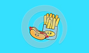 Cartoon fast food illustration vector