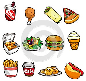 Cartoon fastfood icon photo