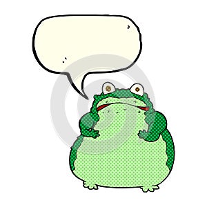 cartoon fat frog with speech bubble