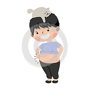 Cartoon fat kid with overweight