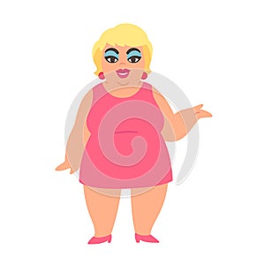 Cartoon fat woman