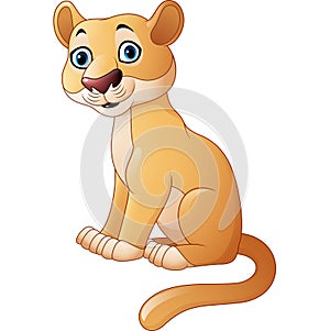 Cartoon feline isolated on white background