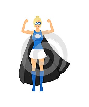 Cartoon Female Superhero Character. Vector photo