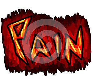 Cartoon Fiery Pain Logo