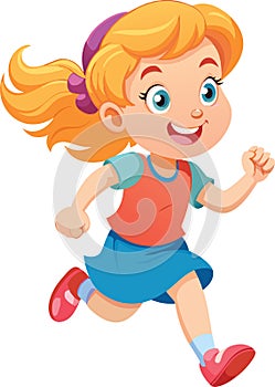 Cartoon figures of children running-