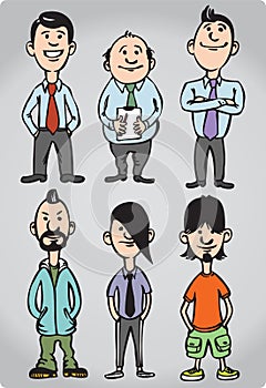 Cartoon figures of office people and freaks photo