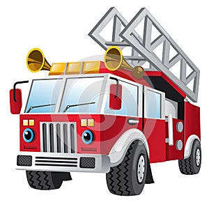 Cartoon of fire department truck