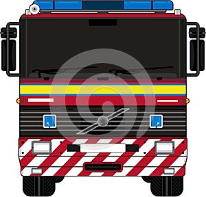 Cartoon Fireman - Fire Truck