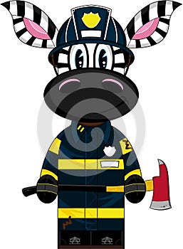 Cartoon Fireman Zebra