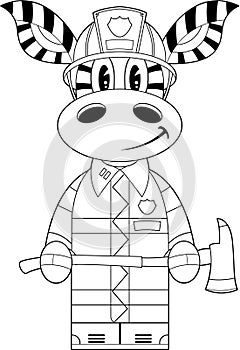 Cartoon Fireman Zebra