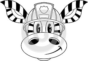 Cartoon Fireman Zebra