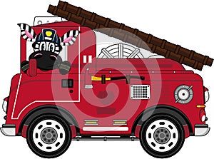 Cartoon Fireman Zebra