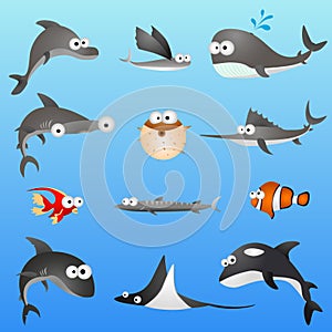 Cartoon fish characters