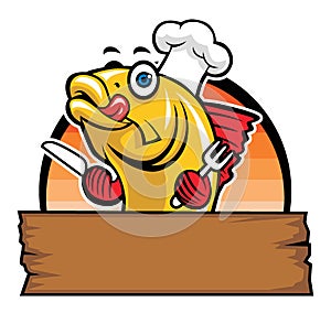 Cartoon of fish chef