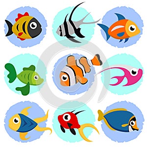 Cartoon fish set