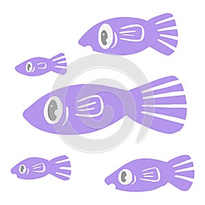 Cartoon Fish or Shark or Whale Illustration on White Background