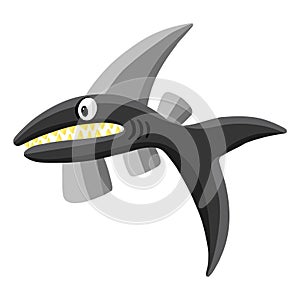 Cartoon Fish or Shark or Whale Illustration on White Background