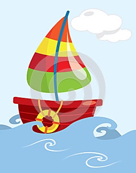 Cartoon fishing boat