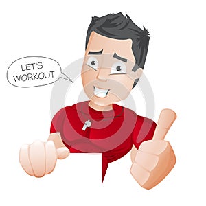 Cartoon Fitness Coach -