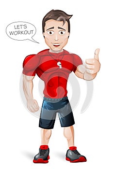 Cartoon Fitness Coach -