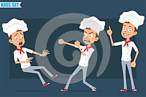 Cartoon flat chef cook boy character vector set