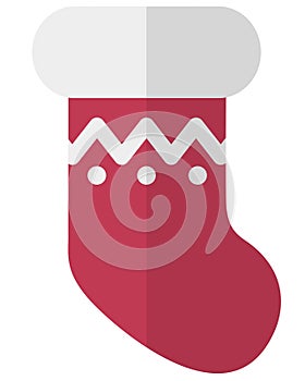 Cartoon flat Christmas red sock for gifts