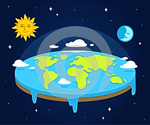 Cartoon flat earth