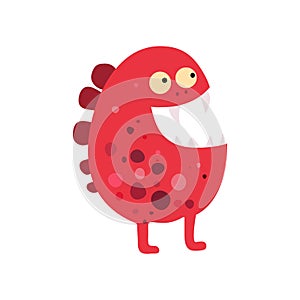 Cartoon flat monsters big icon. Colorful kid toy cute monster. Vector
