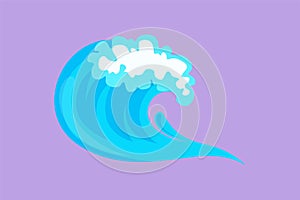 Cartoon flat style drawing water splashes wave twirl isolated surge blue sparks breaker. Wave curly shapes logo, icon, template,