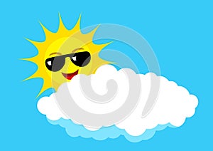 Cartoon Flat Summer Sun Sunglasses photo