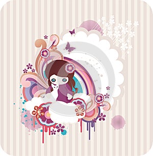 Cartoon floral background