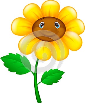 Cartoon flower with face