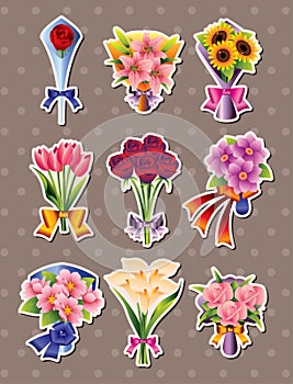 Cartoon flower stickers