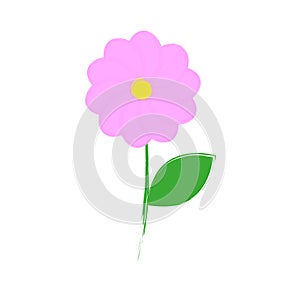 cartoon flower. Summer flower clipart. Vector illustration. stock image.