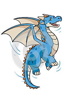 Cartoon of flying dragon