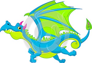 Cartoon flying dragon