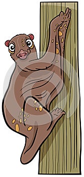 Cartoon flying lemur or colugo animal character